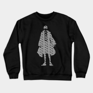 Mashle : Magic and Muscles Anime Characters Design : Mash Burnedead Minimalist Silhouette with Cool Transparent White Text Typography Crewneck Sweatshirt